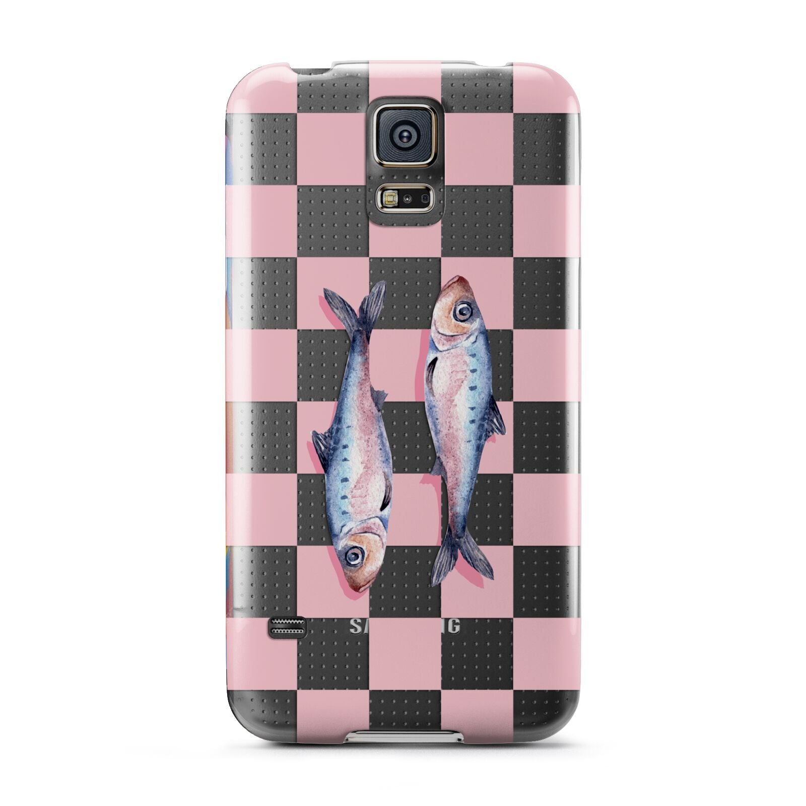 Pink Checkerboard Sardines Samsung Galaxy S5 Case