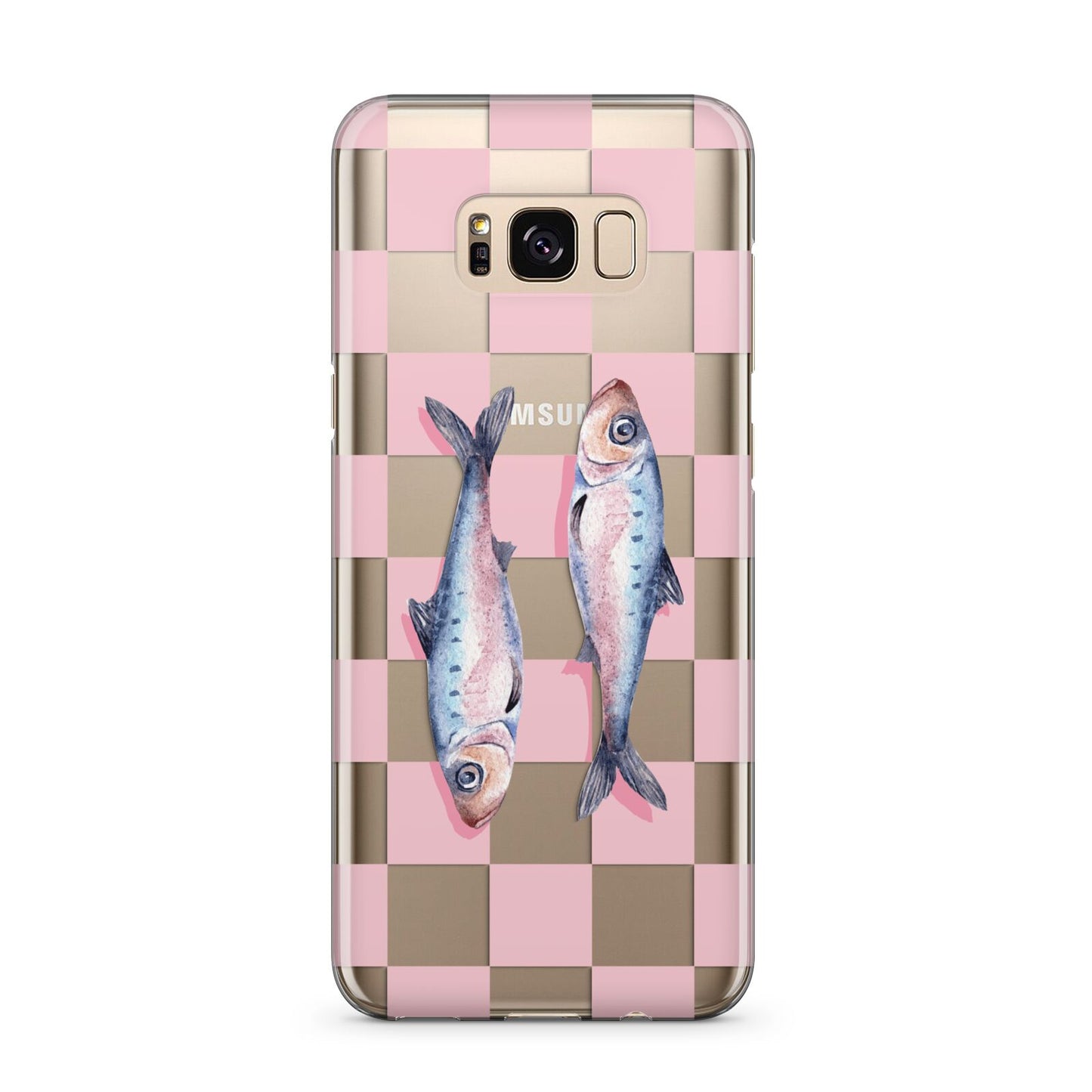 Pink Checkerboard Sardines Samsung Galaxy S8 Plus Case