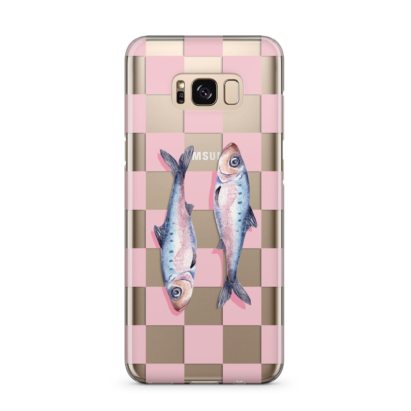 Pink Checkerboard Sardines Samsung Galaxy S8 Plus Case
