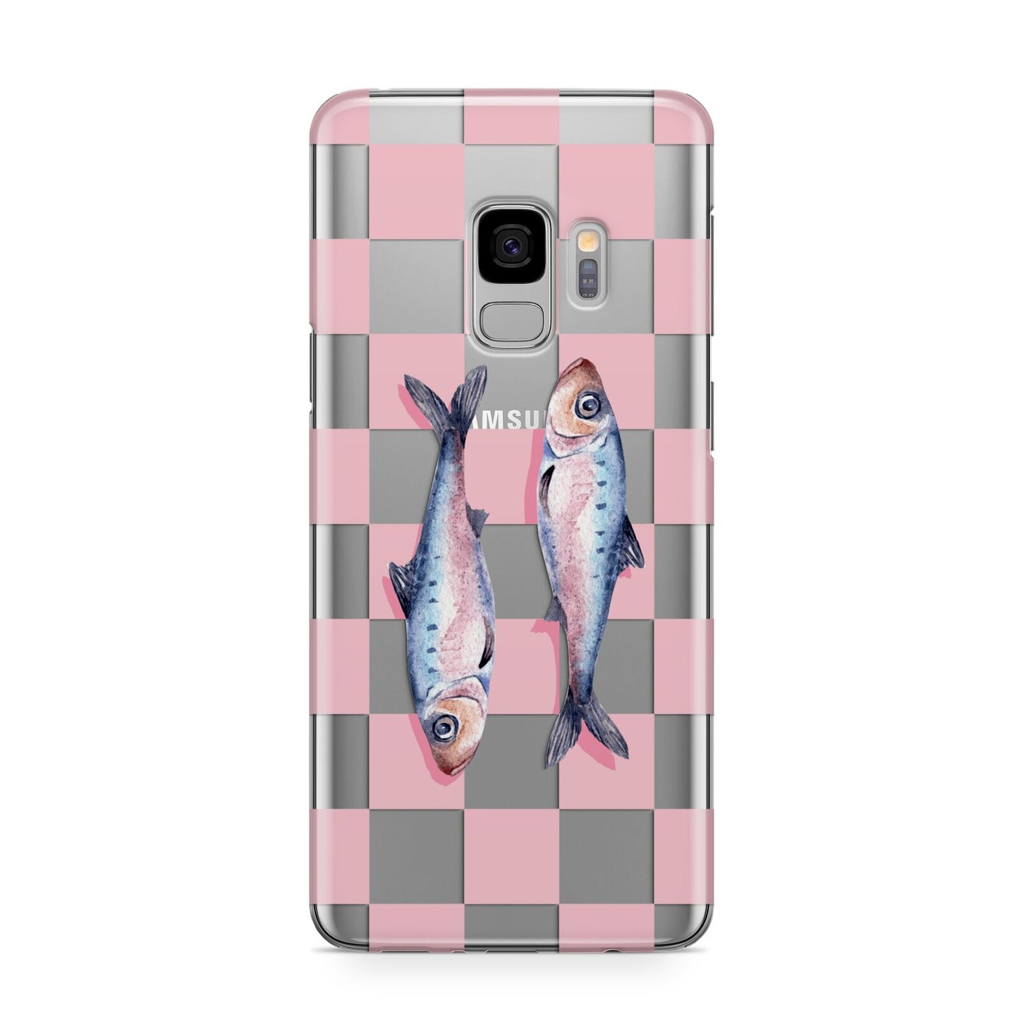 Pink Checkerboard Sardines Samsung Galaxy S9 Case