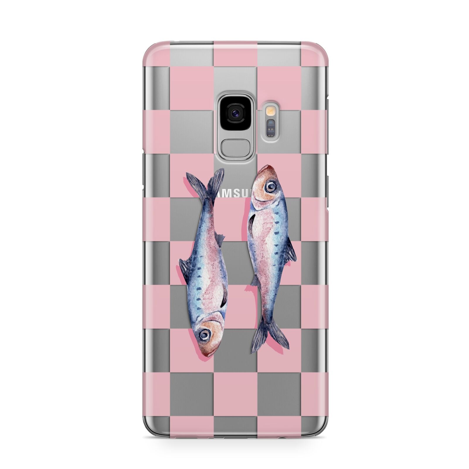 Pink Checkerboard Sardines Samsung Galaxy S9 Case