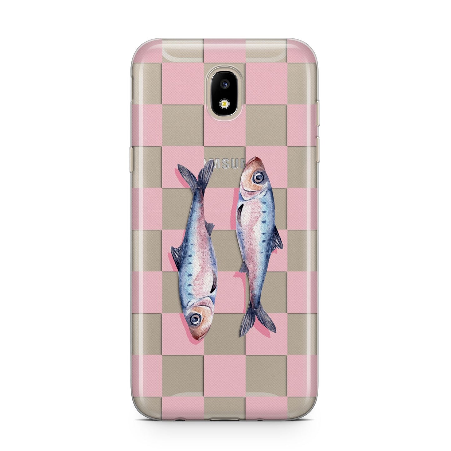 Pink Checkerboard Sardines Samsung J5 2017 Case
