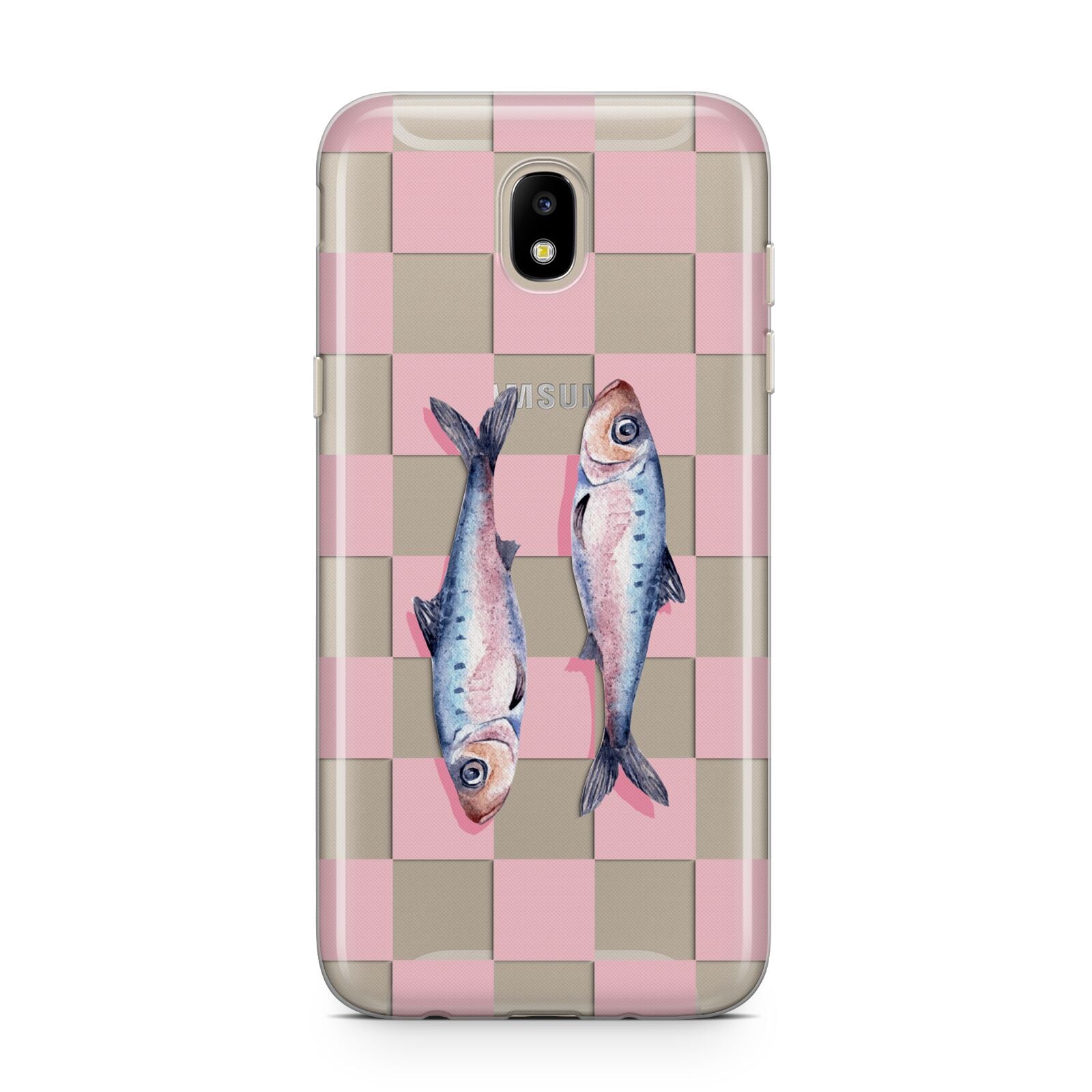 Pink Checkerboard Sardines Samsung J5 2017 Case