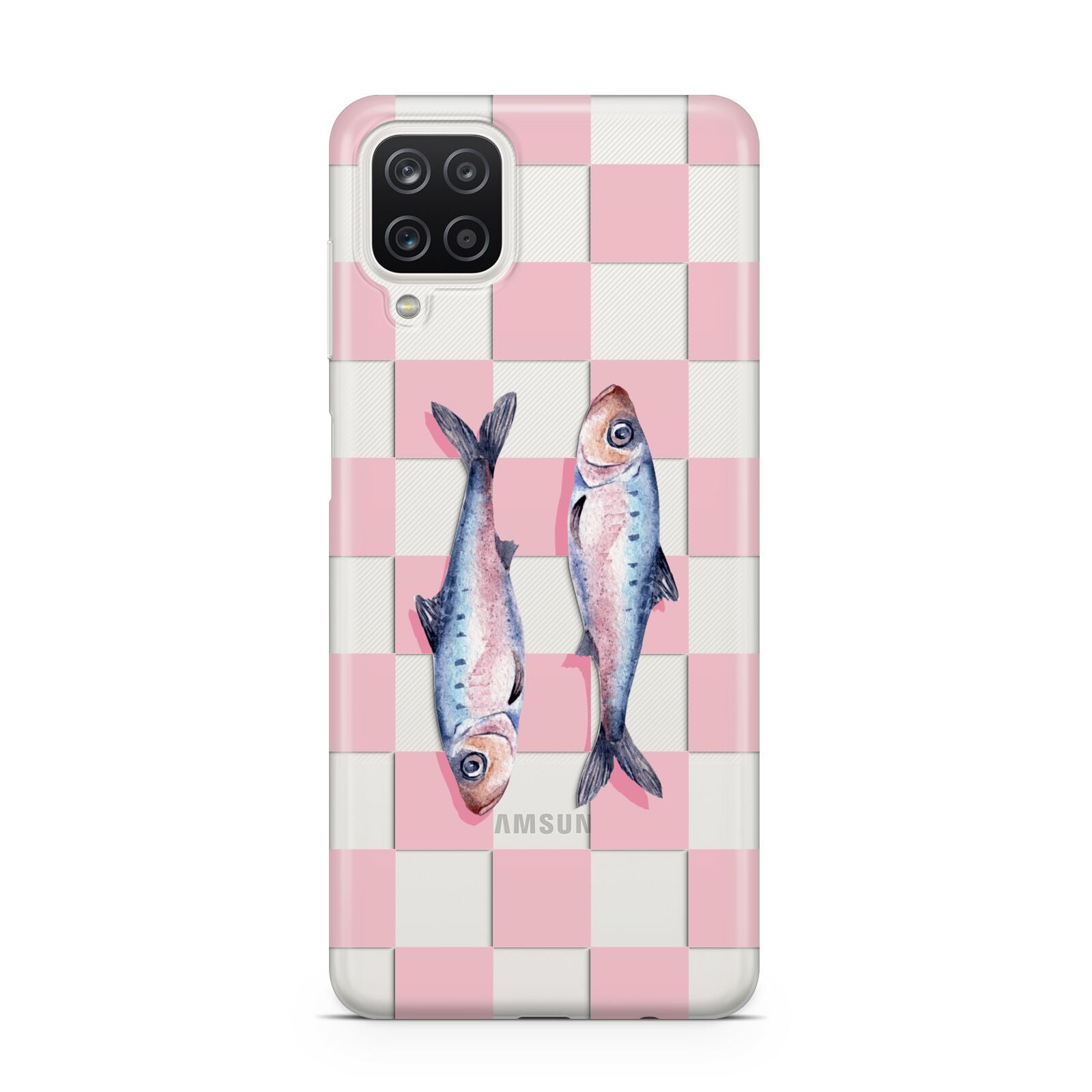 Pink Checkerboard Sardines Samsung M12 Case