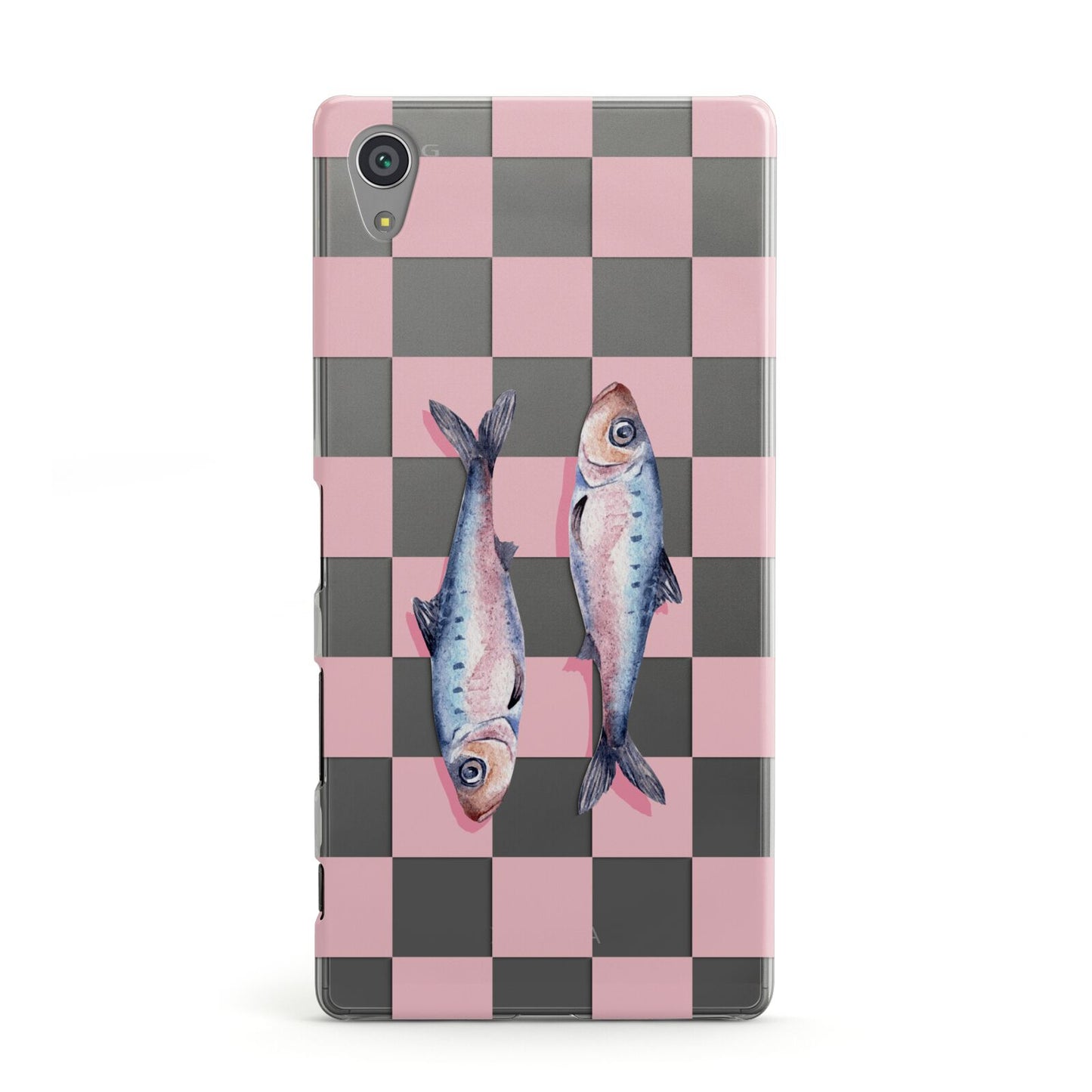 Pink Checkerboard Sardines Sony Xperia Case