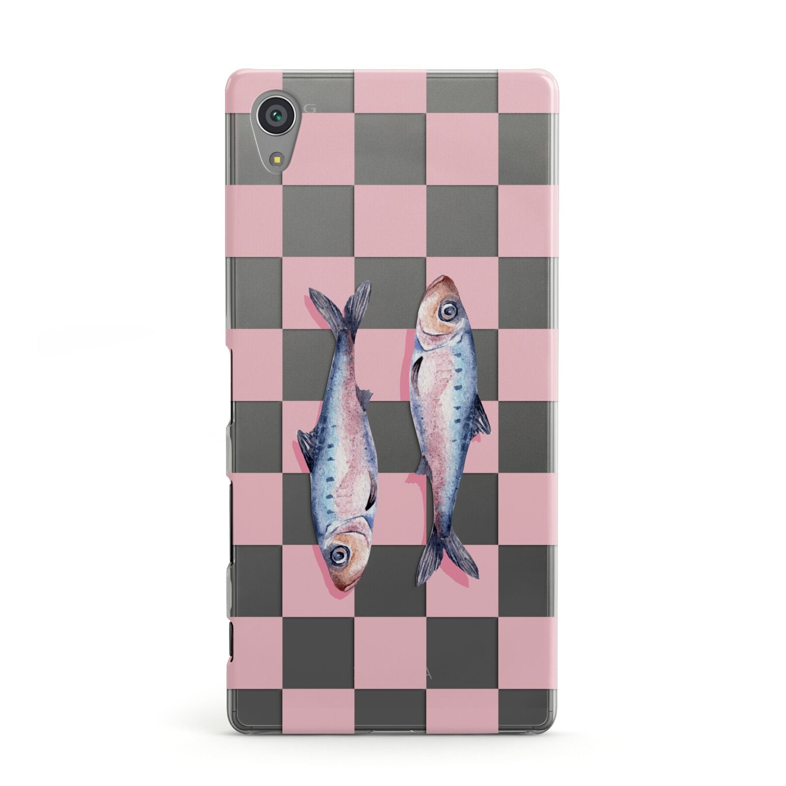 Pink Checkerboard Sardines Sony Xperia Case