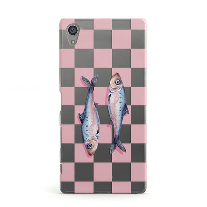 Pink Checkerboard Sardines Sony Xperia Case