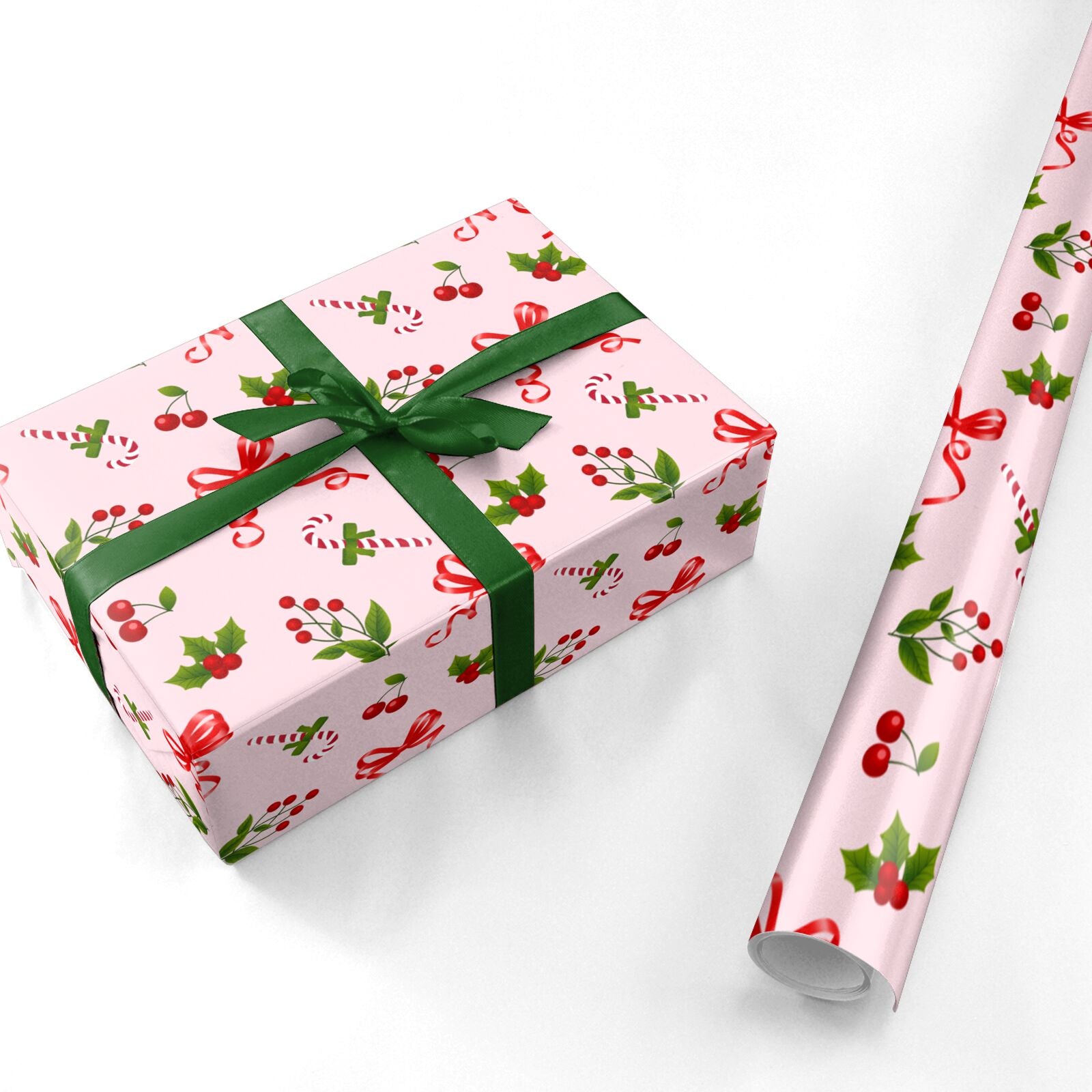 Pink Christmas Assortment Personalised Wrapping Paper