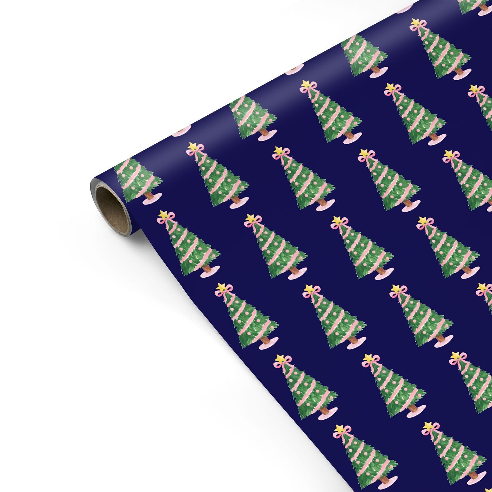 Pink Garland Christmas Tree Personalised Gift Wrap