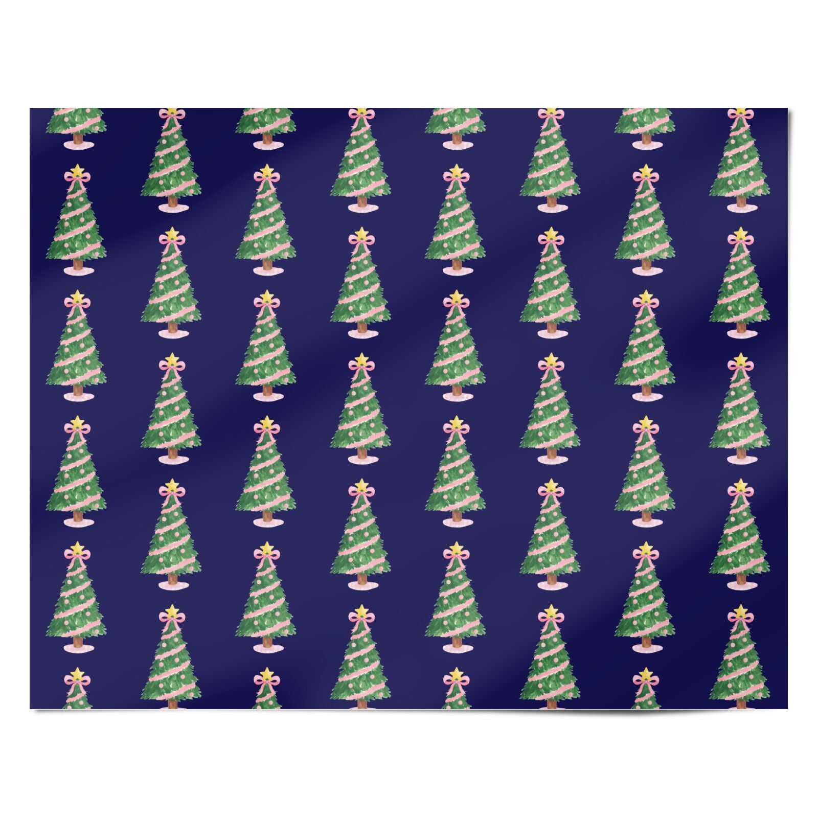 Pink Garland Christmas Tree Personalised Wrapping Paper Alternative