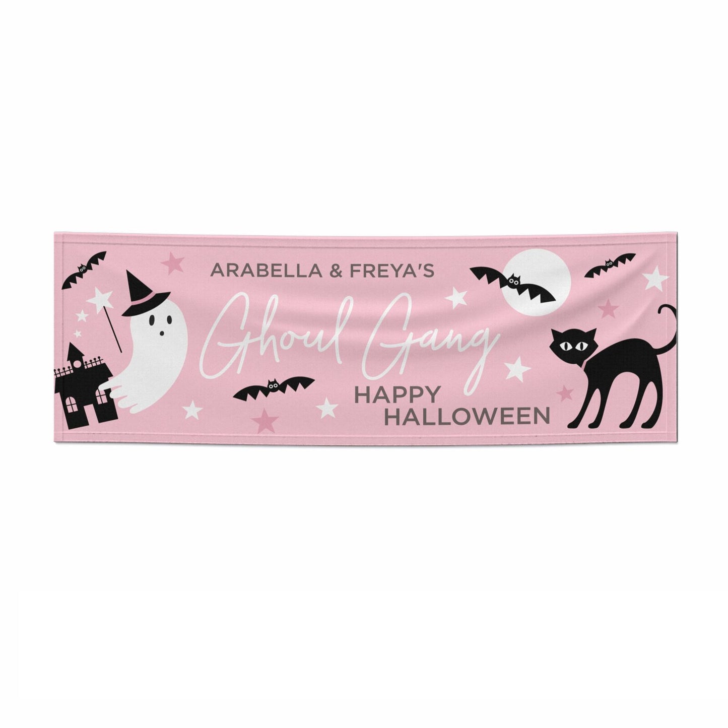Pink Ghost 3x1 Paper Banner
