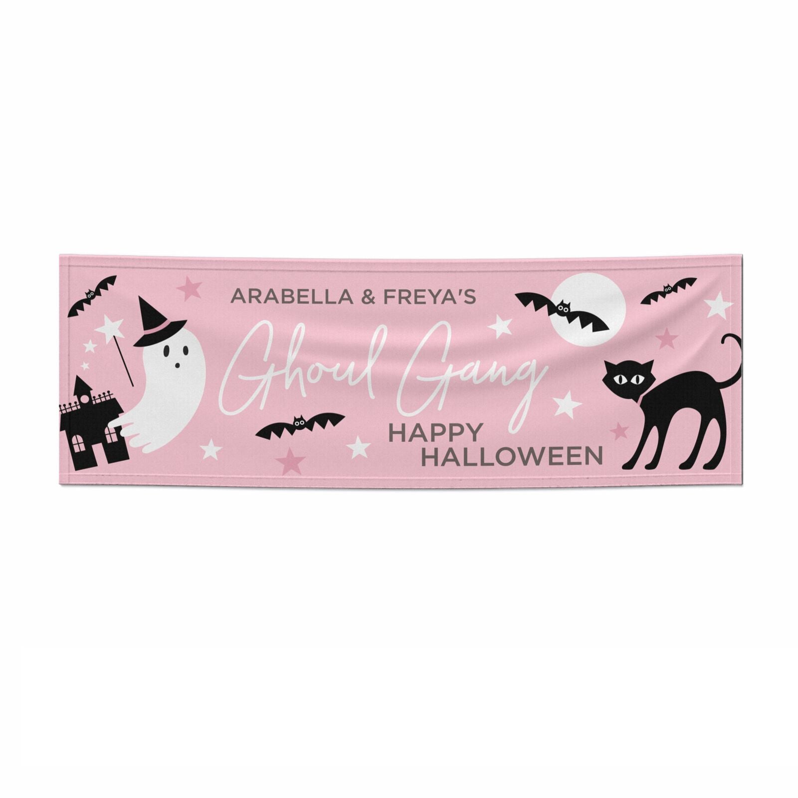 Pink Ghost 3x1 Paper Banner