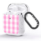 Pink Gingham Check AirPods Glitter Case Side Image