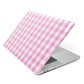Pink Gingham Check Apple MacBook Case Side View