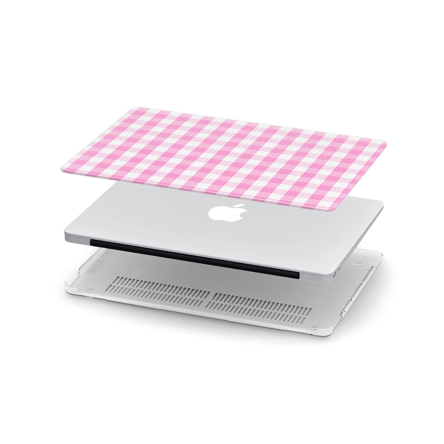 Pink Gingham Check Apple MacBook Case in Detail