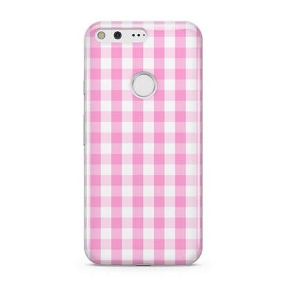Pink Gingham Check Google Pixel Case