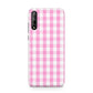 Pink Gingham Check Huawei Enjoy 10s Phone Case