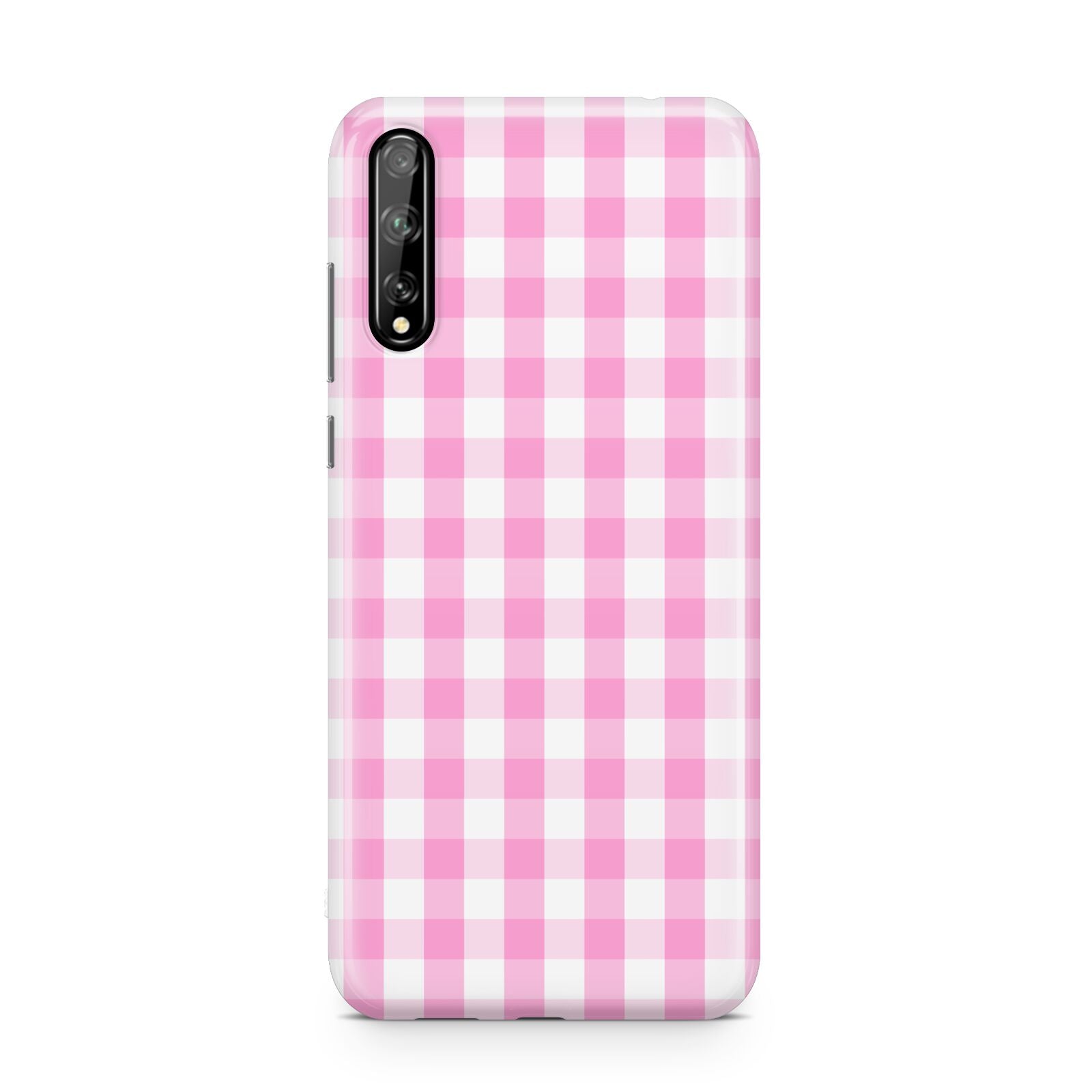Pink Gingham Check Huawei Enjoy 10s Phone Case
