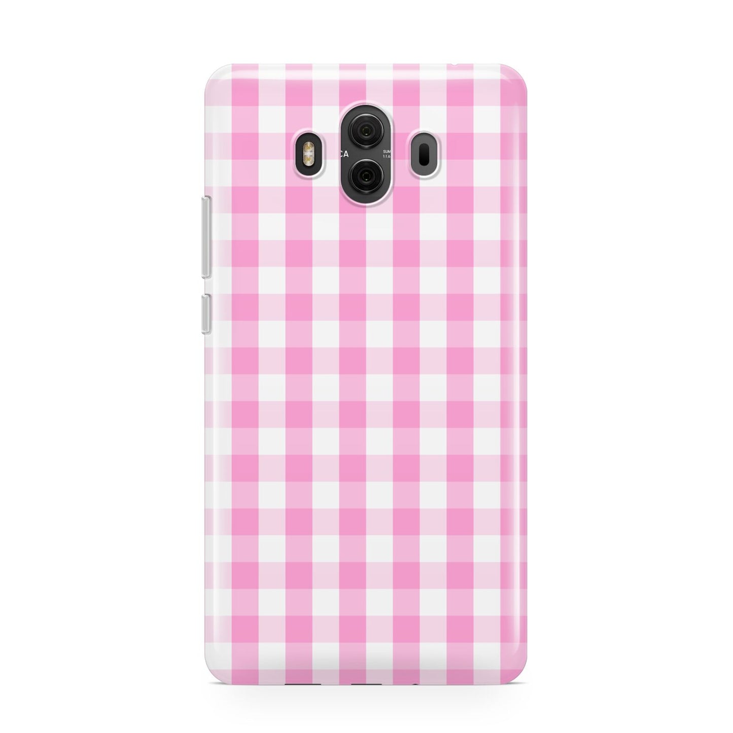 Pink Gingham Check Huawei Mate 10 Protective Phone Case