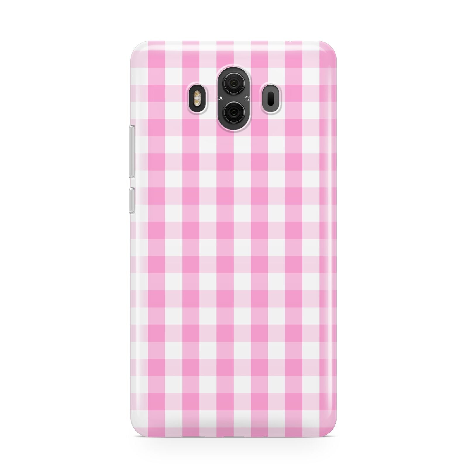 Pink Gingham Check Huawei Mate 10 Protective Phone Case