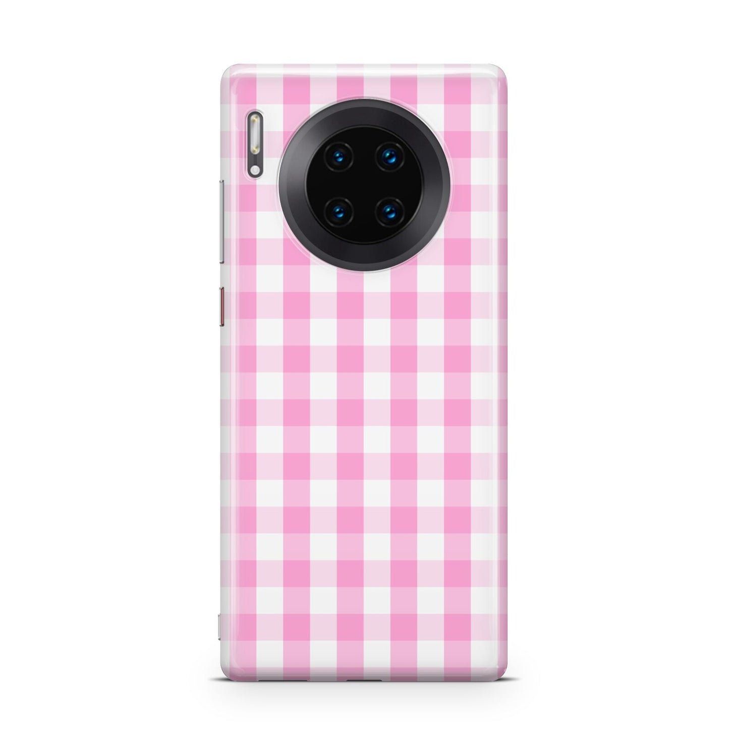 Pink Gingham Check Huawei Mate 30 Pro Phone Case