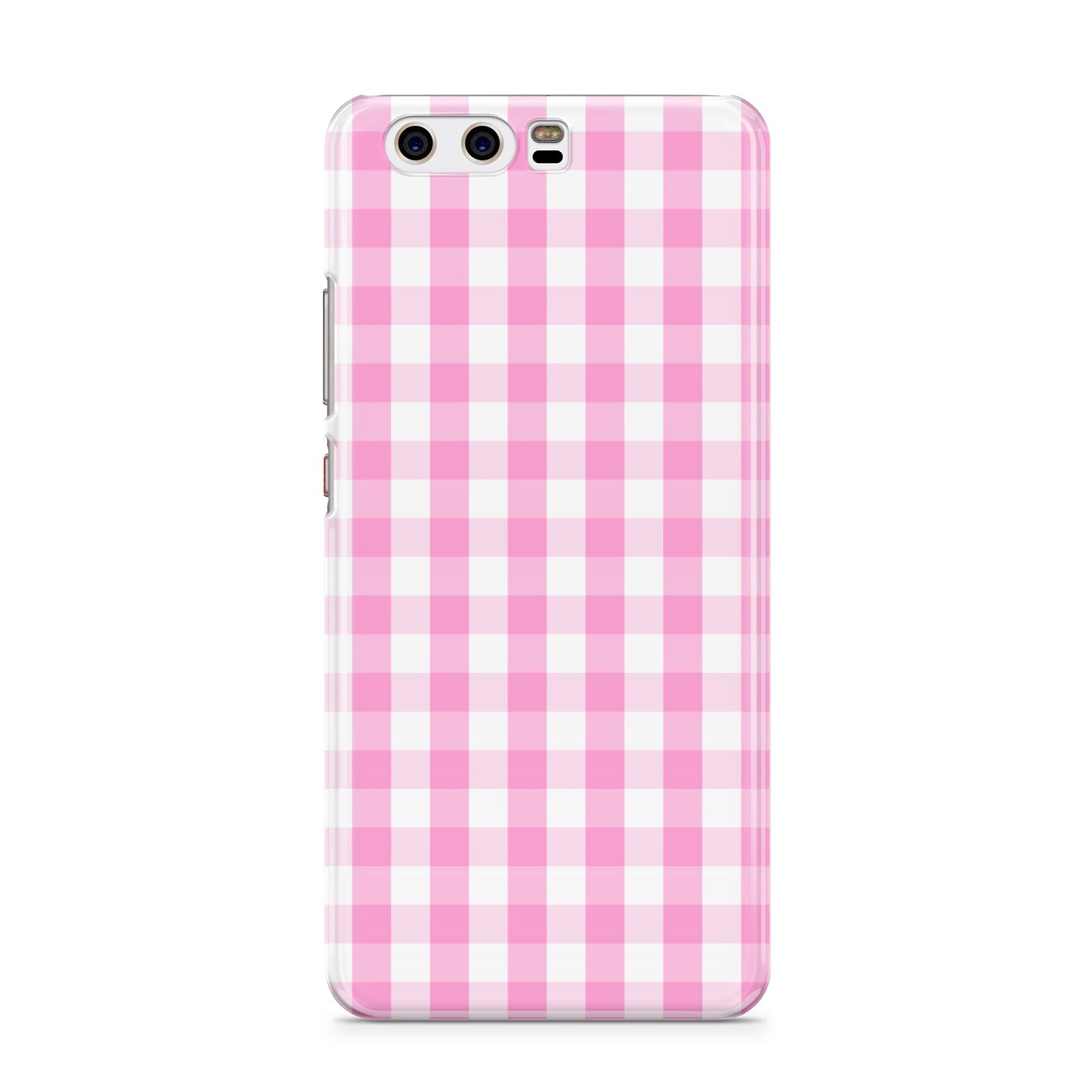Pink Gingham Check Huawei P10 Phone Case