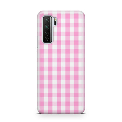 Pink Gingham Check Huawei P40 Lite 5G Phone Case