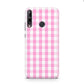 Pink Gingham Check Huawei P40 Lite E Phone Case