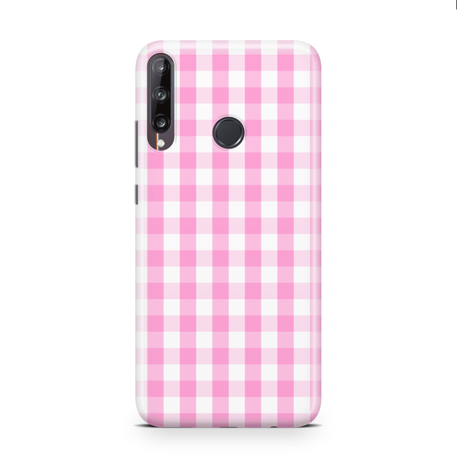 Pink Gingham Check Huawei P40 Lite E Phone Case