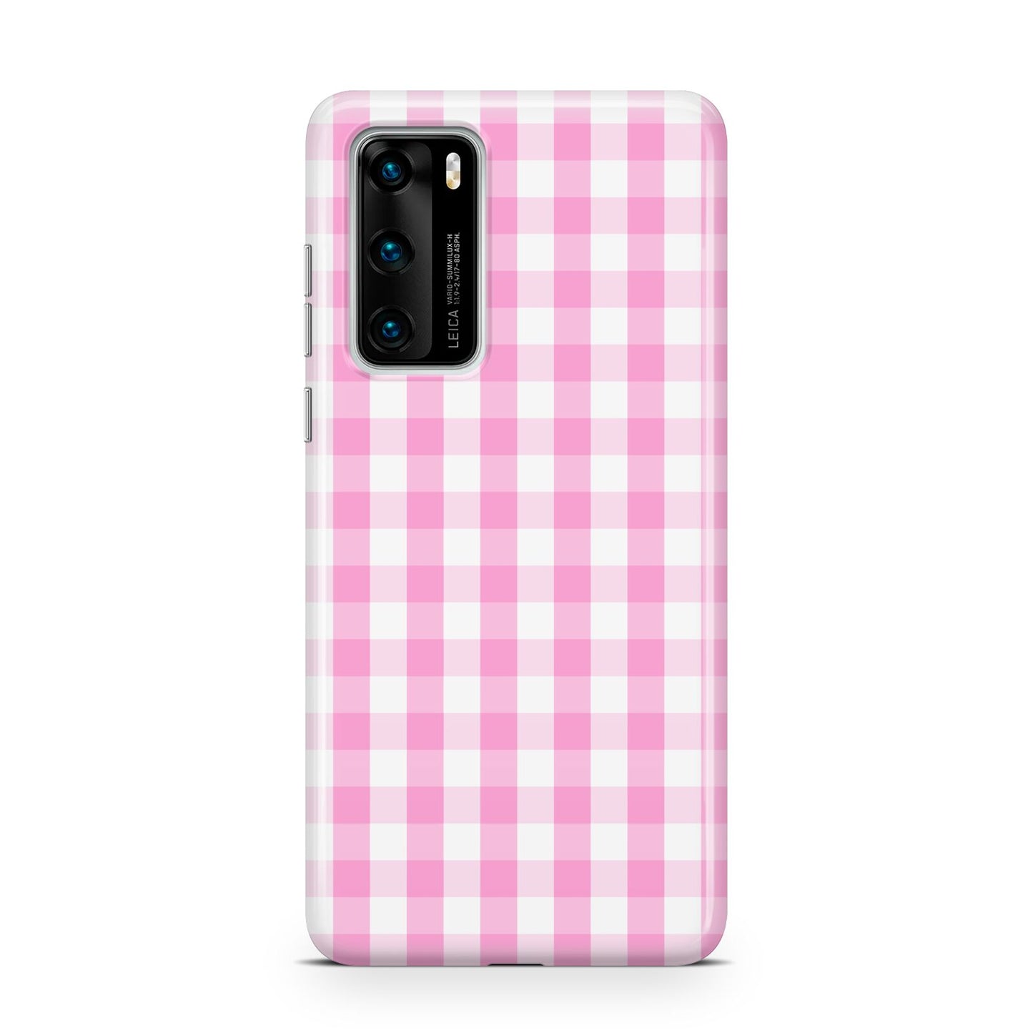 Pink Gingham Check Huawei P40 Phone Case