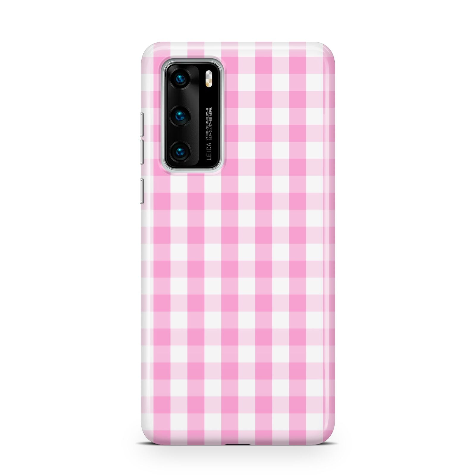 Pink Gingham Check Huawei P40 Phone Case