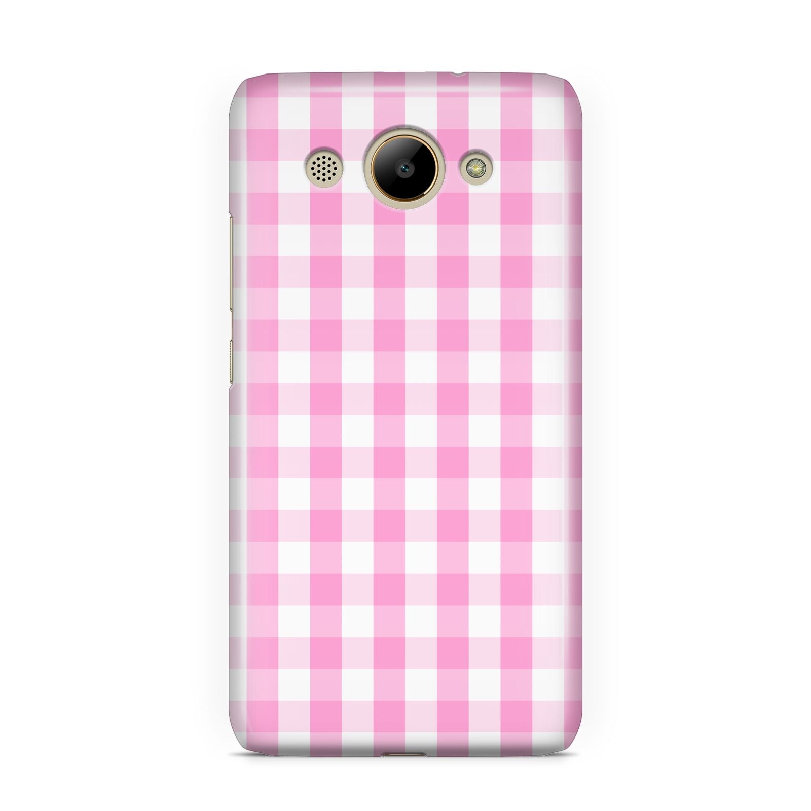 Pink Gingham Check Huawei Y3 2017