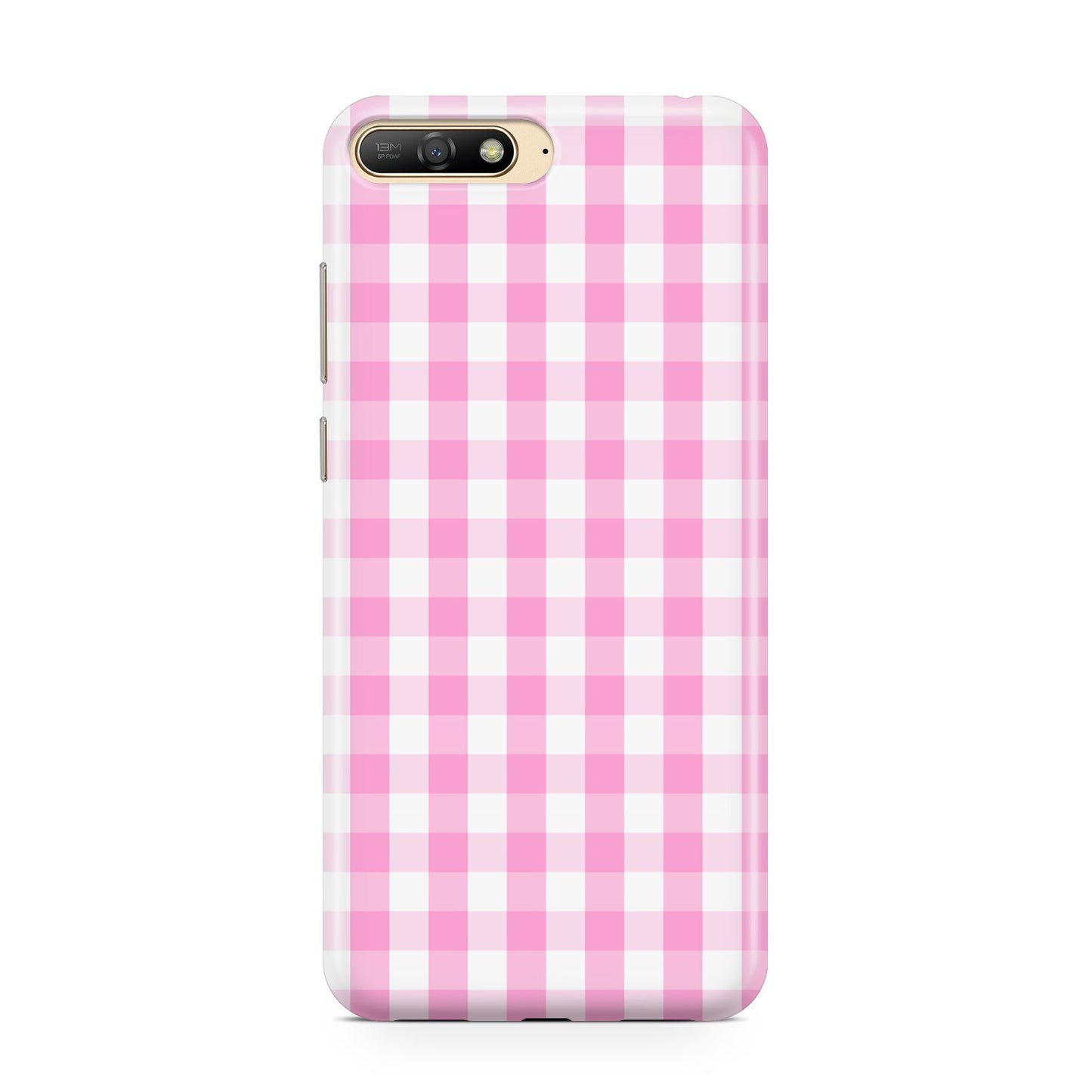 Pink Gingham Check Huawei Y6 2018
