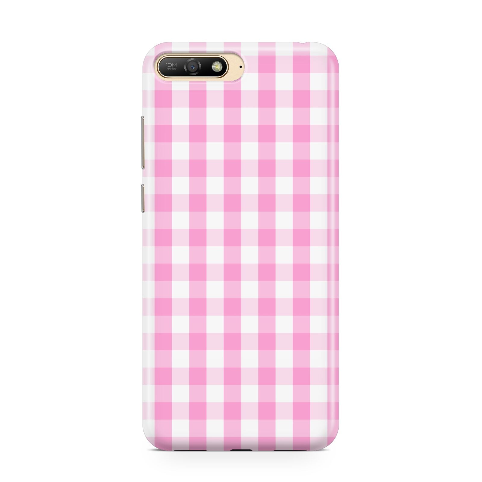 Pink Gingham Check Huawei Y6 2018