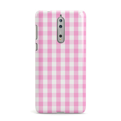 Pink Gingham Check Nokia Case