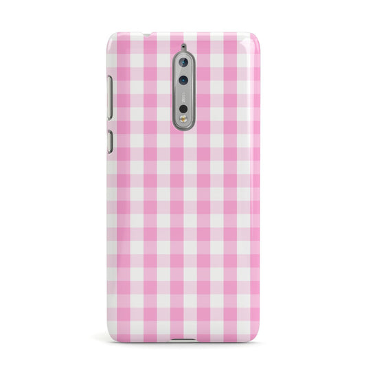 Pink Gingham Check Nokia Case