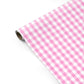Pink Gingham Check Personalised Gift Wrap