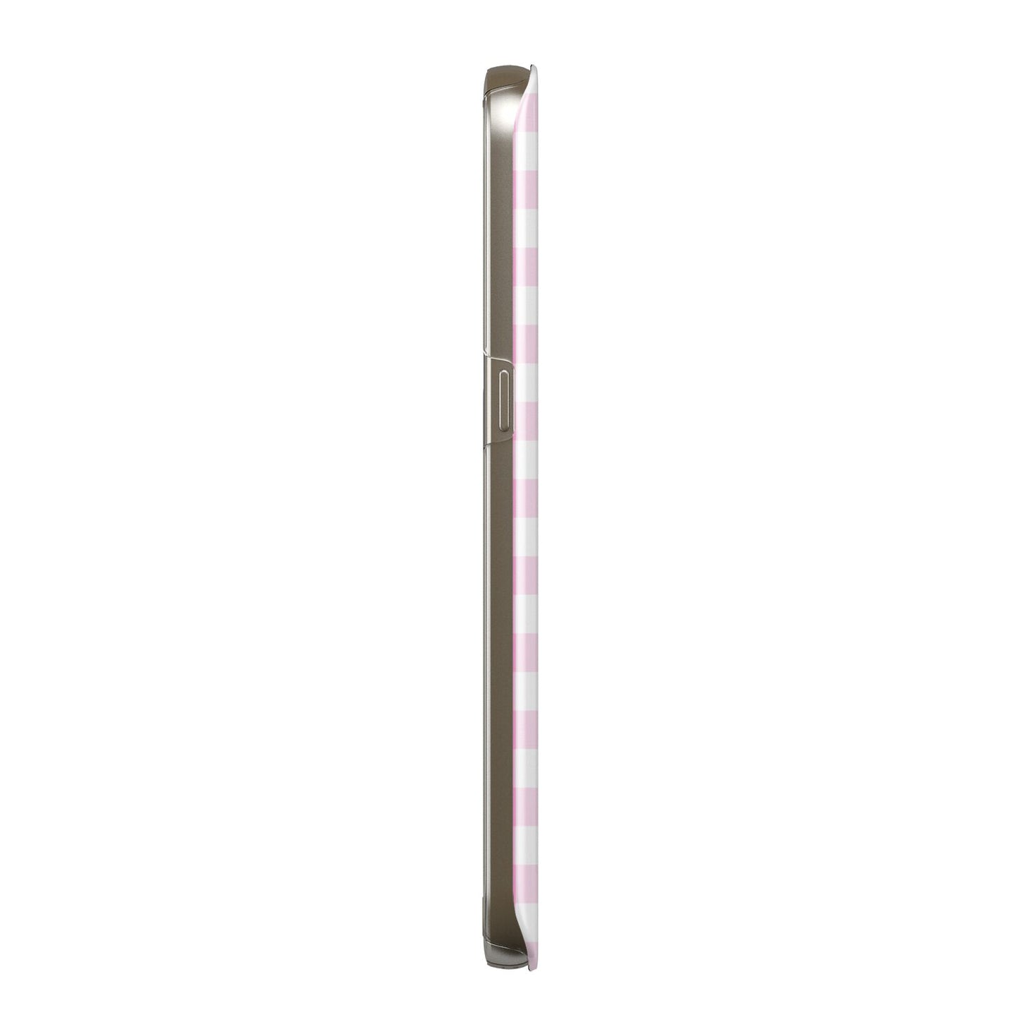 Pink Gingham Check Protective Samsung Galaxy Case Side Angle