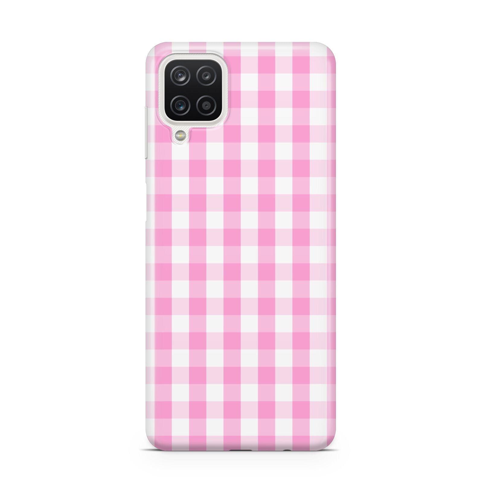 Pink Gingham Check Samsung A12 Case