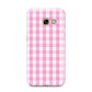 Pink Gingham Check Samsung Galaxy A3 2017 Case on gold phone