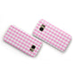 Pink Gingham Check Samsung Galaxy Case Flat Overview