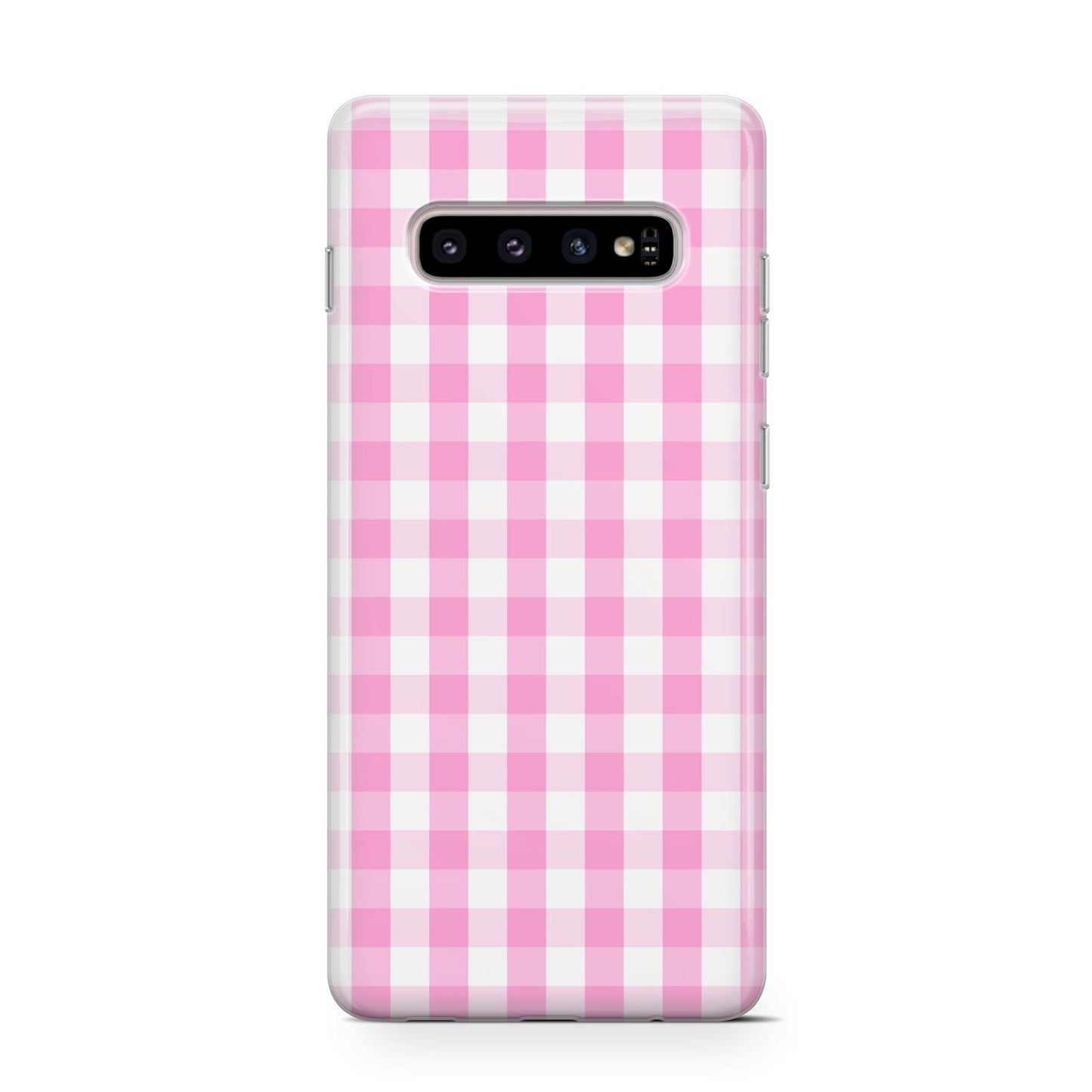 Pink Gingham Check Samsung Galaxy S10 Case