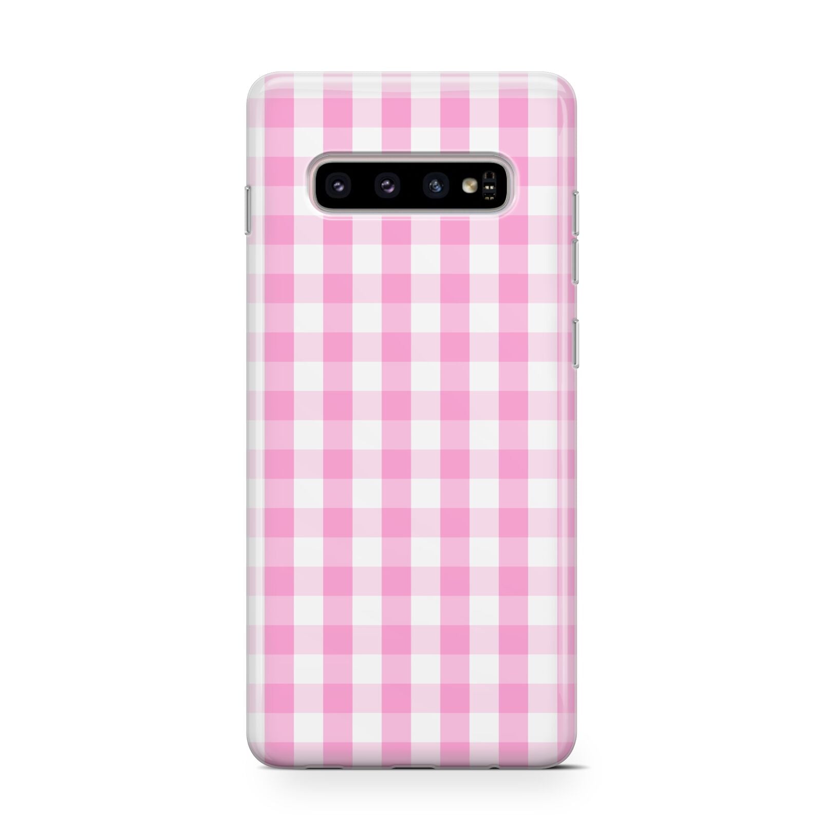 Pink Gingham Check Samsung Galaxy S10 Case