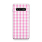 Pink Gingham Check Samsung Galaxy S10 Plus Case