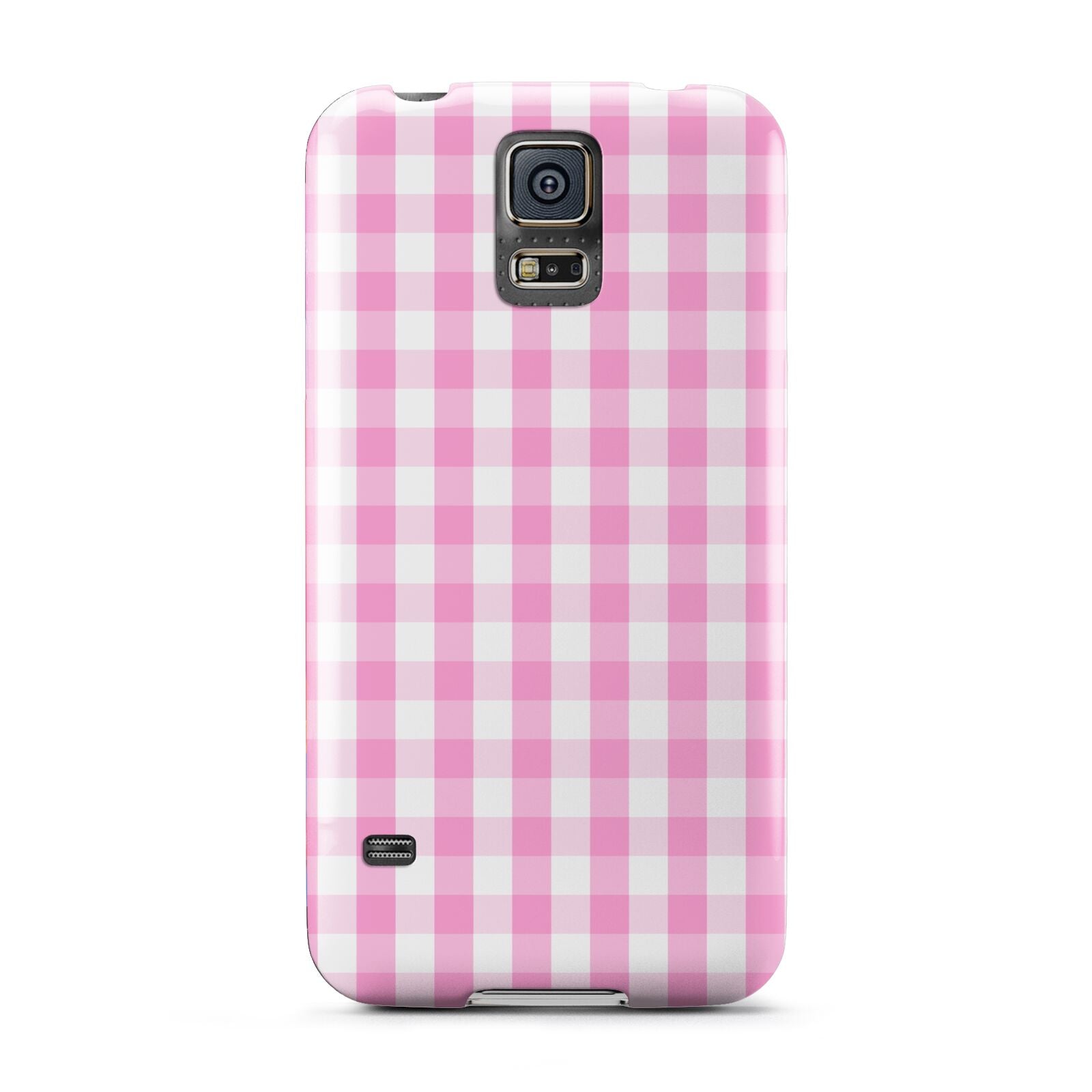 Pink Gingham Check Samsung Galaxy S5 Case