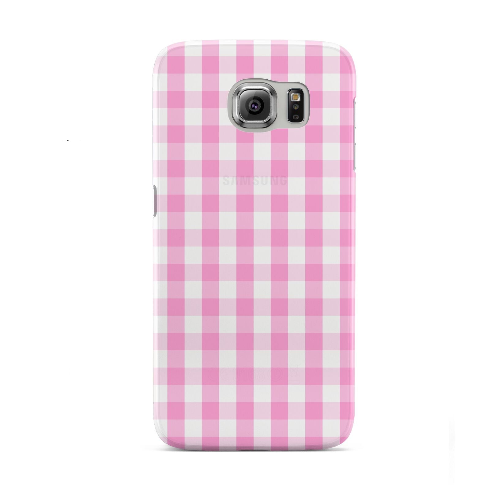 Pink Gingham Check Samsung Galaxy S6 Case