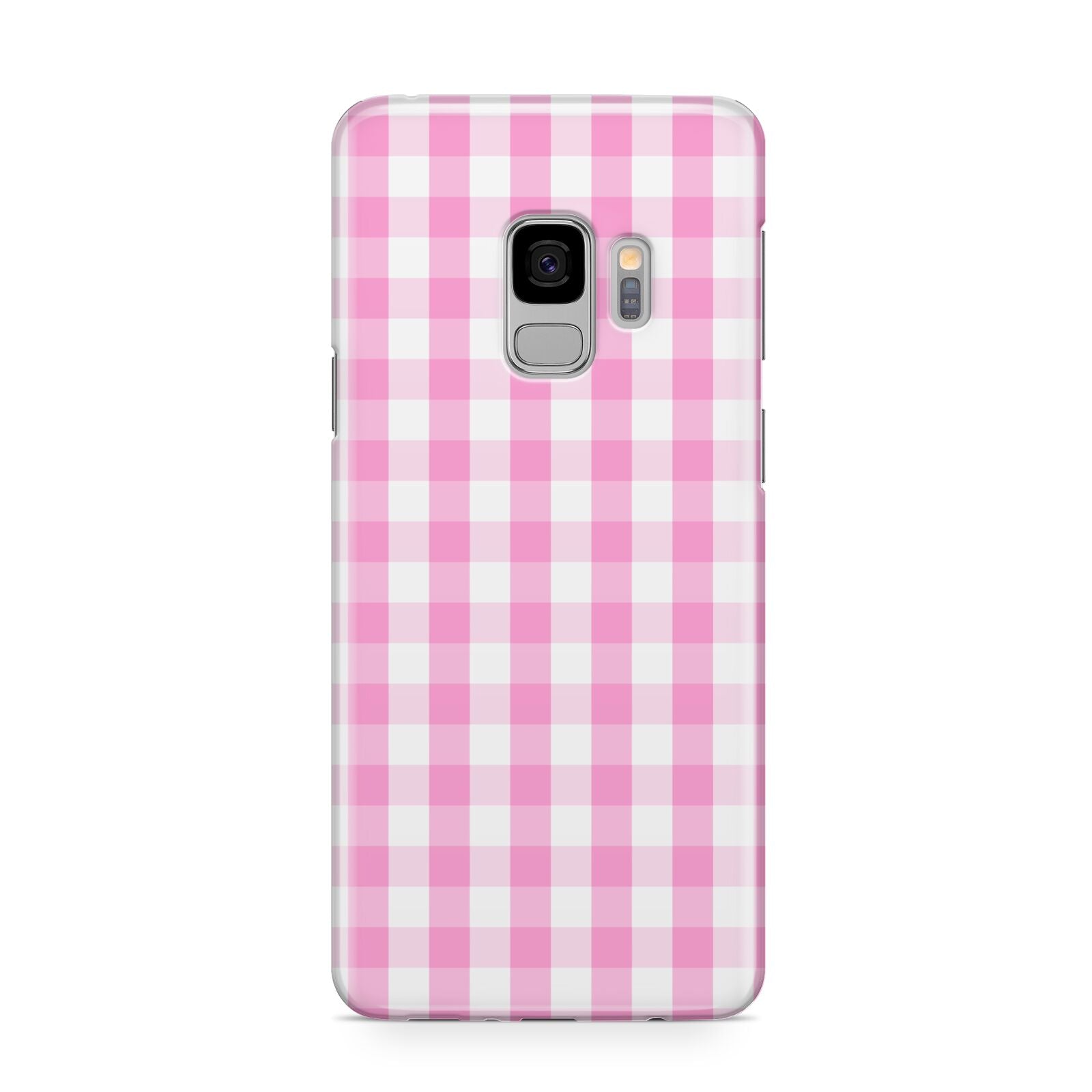 Pink Gingham Check Samsung Galaxy S9 Case