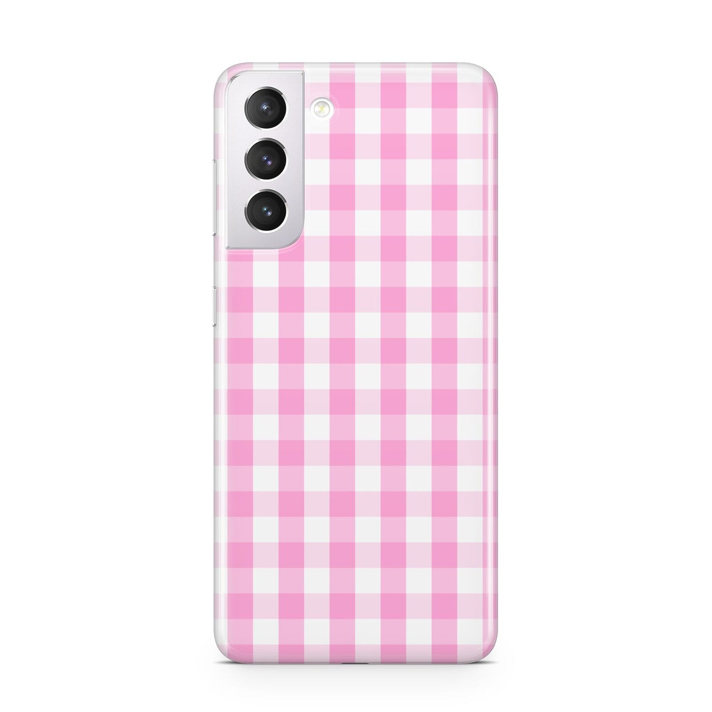 Pink Gingham Check Samsung S21 Case