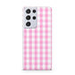 Pink Gingham Check Samsung S21 Ultra Case
