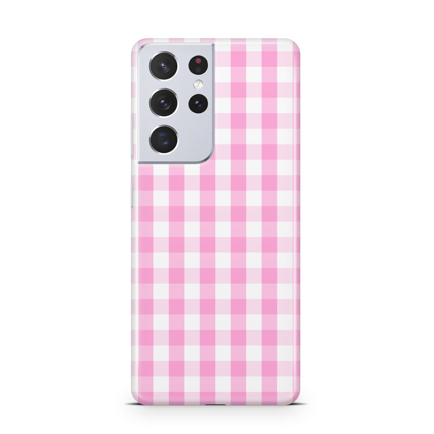 Pink Gingham Check Samsung S21 Ultra Case